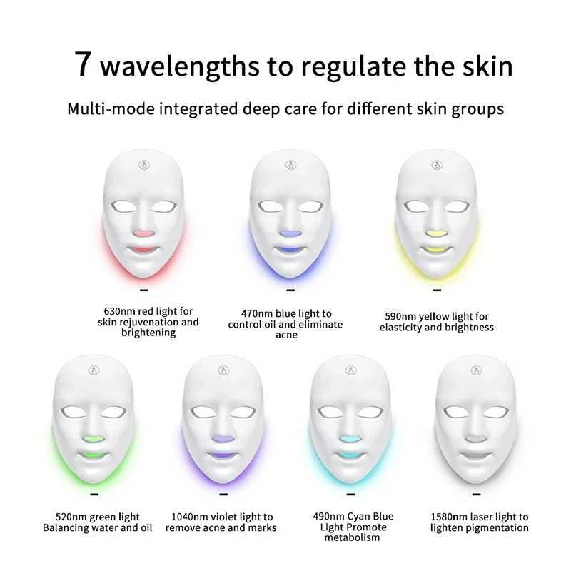 7 Colors Red Light Therapy Photo Mask Led Facial Mask For Anti-aging Skin Tightening Lifting Whitening Home Use Beauty DeviceXJ250113