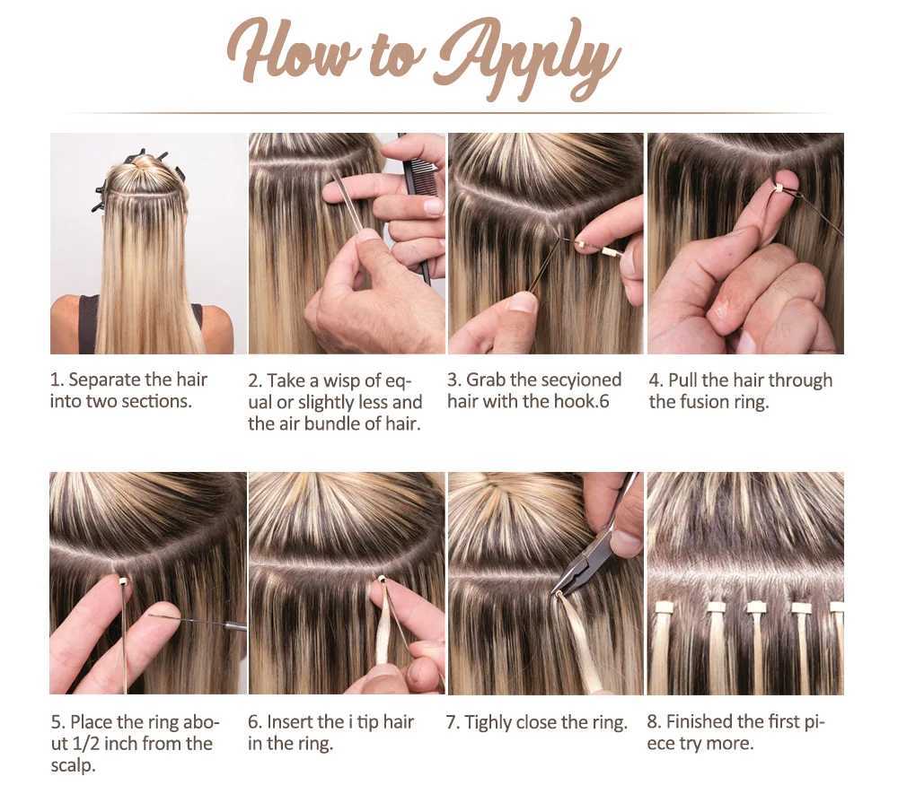 Ugeat I Tip Hair Extension Human Hair Remy Fusion Hair 4-24 40g/80g Natural Straight Pre Adhesive Hair Extension W250113