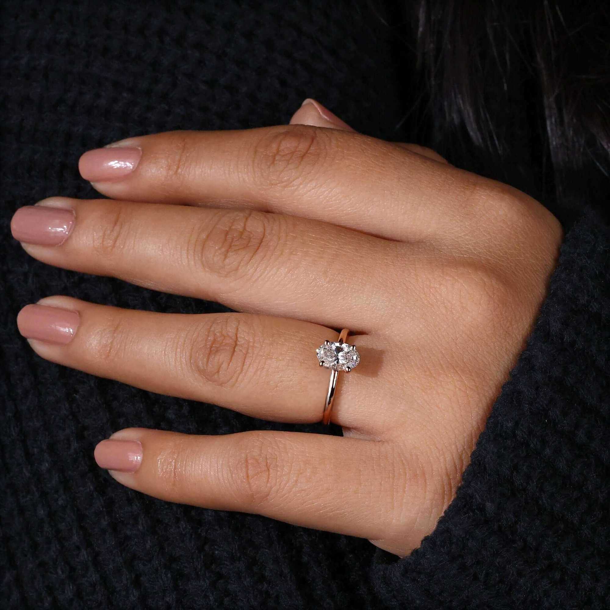 Classic Lab Grown Diamond Ring IGI Certificate 1CT 18K Yellow Gold Solitaire Oval Cut Engagement Ring