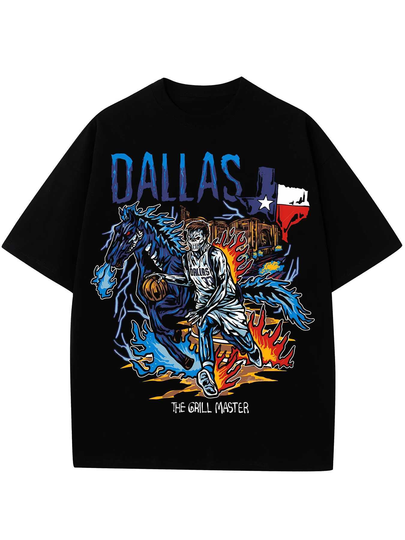 Mens Basketball Star Skull Graphic T-Shirts Cotton Casual Sports Loose Round Neck Short Sleeve Tees Top Spring Summer Clothes X250113