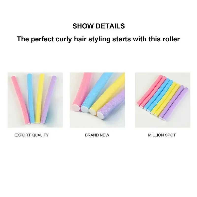 10 piece flexible curling stick curler soft foam curler flexible curling modeling tool curler no heat W250113