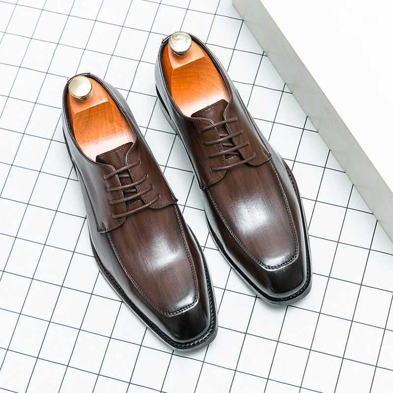 Hot Fi British Style Business Leather Shoes Formal Office Dress Shoes Brogue Shoes Mens Leisure Black Shoes Plus Size 38-46XJ250113