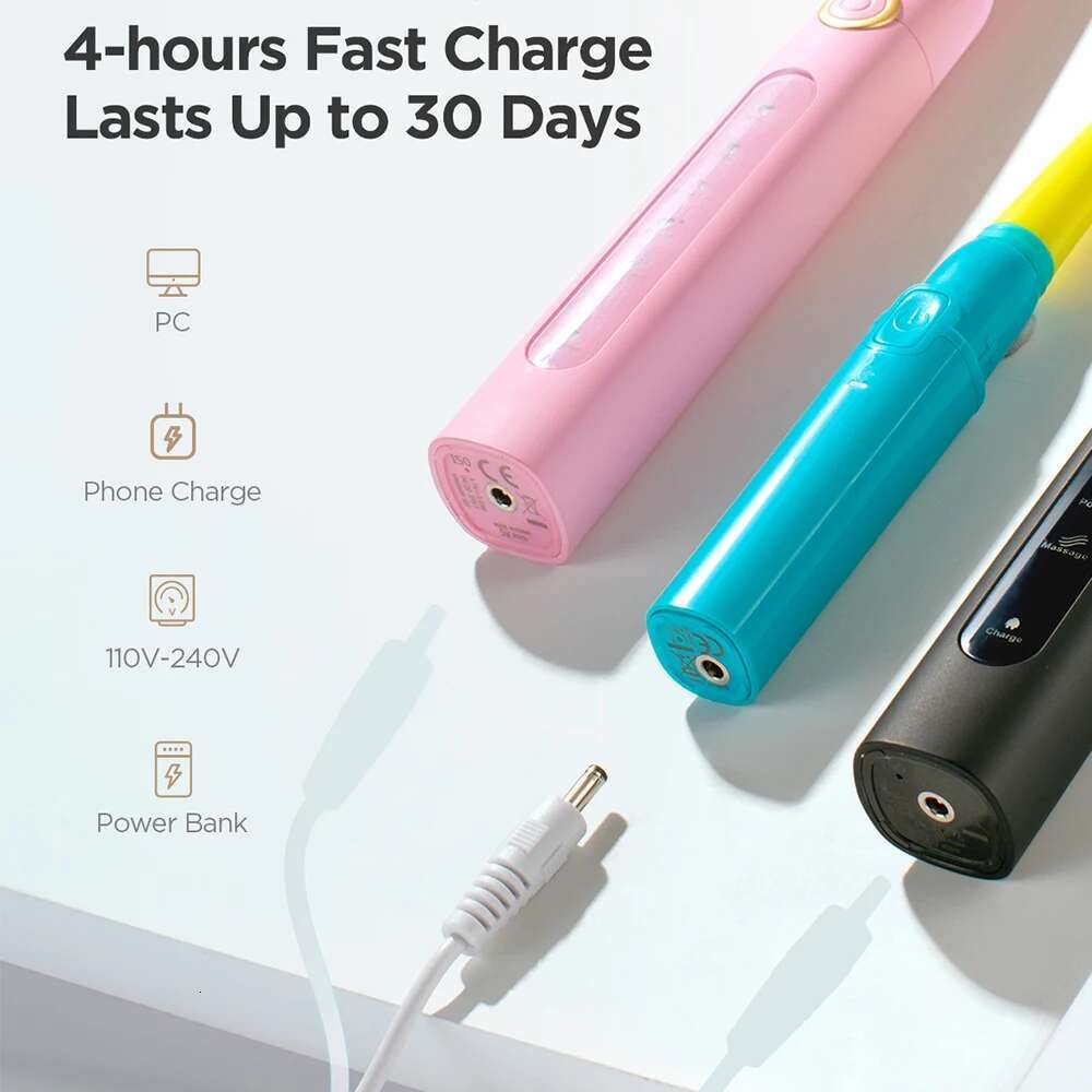 Fairywill Family Electric Sonic Toothbrush FW-507 USB Charge Rechargeable Waterproof Cleaner Smart Timer Electronic Tooth Brushe