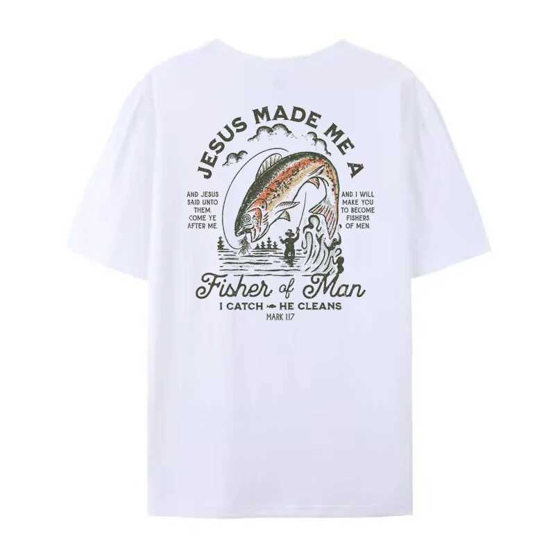 Fisher of Men Vintage Fashion Streetwear Tops Women Back Print Christian Bible Verse T-Shirt Unisex Jesus Religious Tshirts Gift X2501131