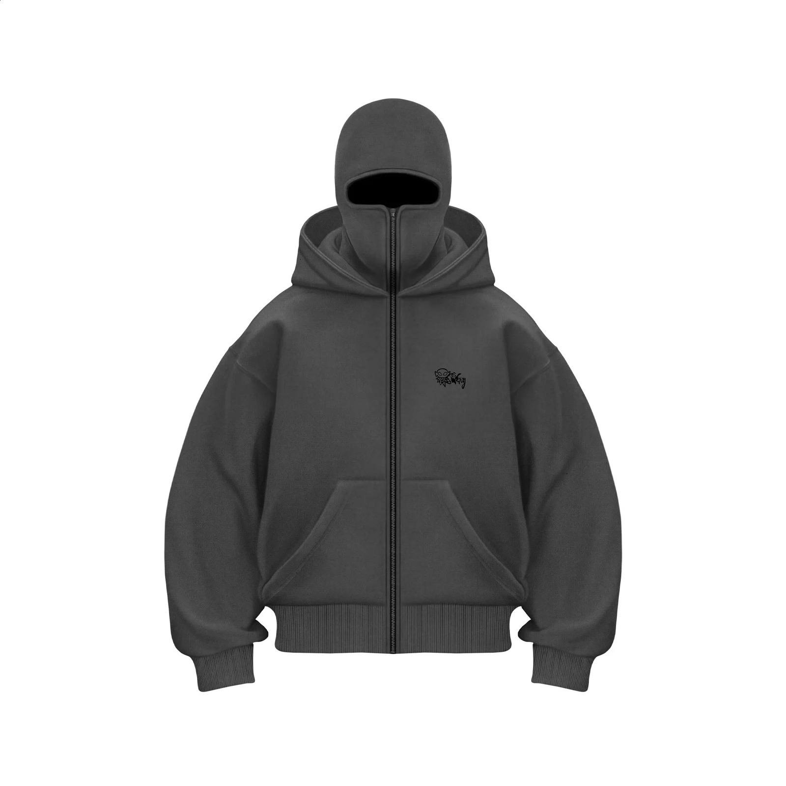Mens Balaclava Zip Hoodie Winter Warm Casual Sweatshirt with Hooded Face Mask Zipper n Sports Jacket Outdoor Activities 250113
