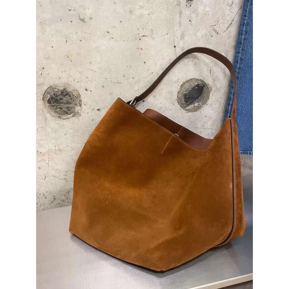 Women Vintage Large Capacity Design Cowskin Genuine Leather Singe Shoulder Bag Haruku Casual Totes Handbag Ladies Bucket Bags