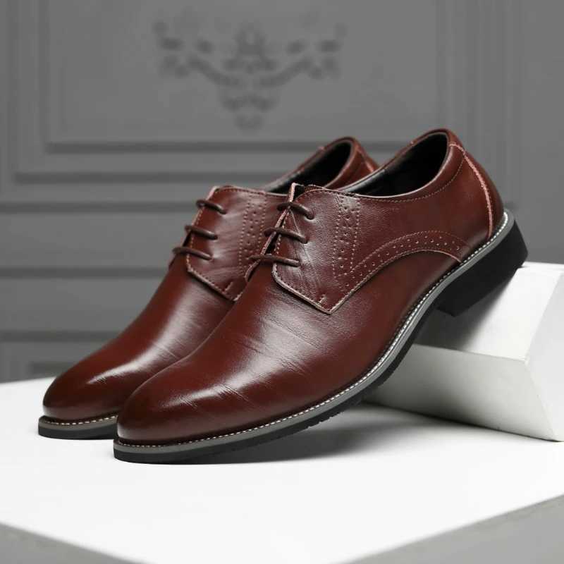 Classic Men Dress Shoes Pointed Toe Soft Bottom Business Casual Men Formal Shoes Male Office Flats Wedding Party Oxfords ShoesXJ250113