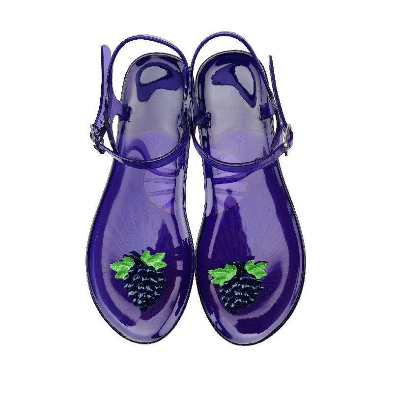 Sandals Round Head Foreign Trade New Ins Fruit Jelly Sandals Women's Non slip Soft Bottom PVC Beach Sandals Lemon