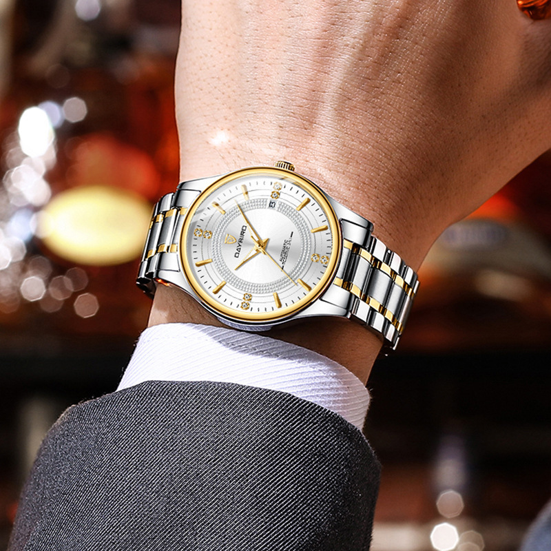 Luxury Men's Business Watch with Skeleton Design and Waterproof Steel Band
