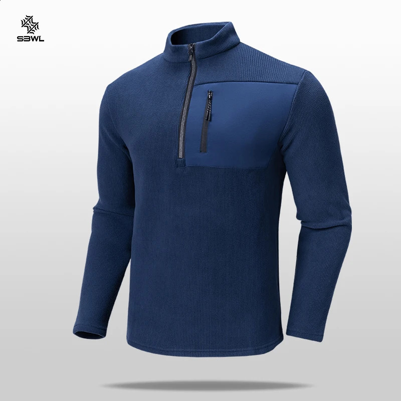 SBWL Autumnwinter high quality men autumn and winter outdoor sports skiing running cycling with warm long sleeve Tshirt 250113
