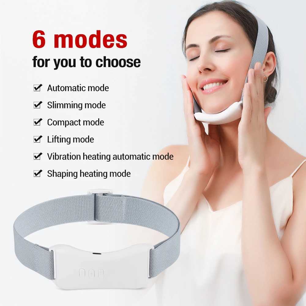 EMS Face Lifting Machine Double Chin Remover V-Line Up Face Lifting Belt Face Slim Vibration Massager Tightening Devices 6 ModesXJ250113