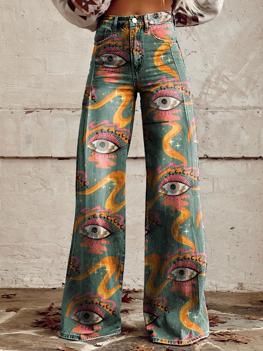designer jeans baggy jeans womens designer 2024 summer hot selling women's pants 3d digital printing hot selling pants women's bell shap fc5