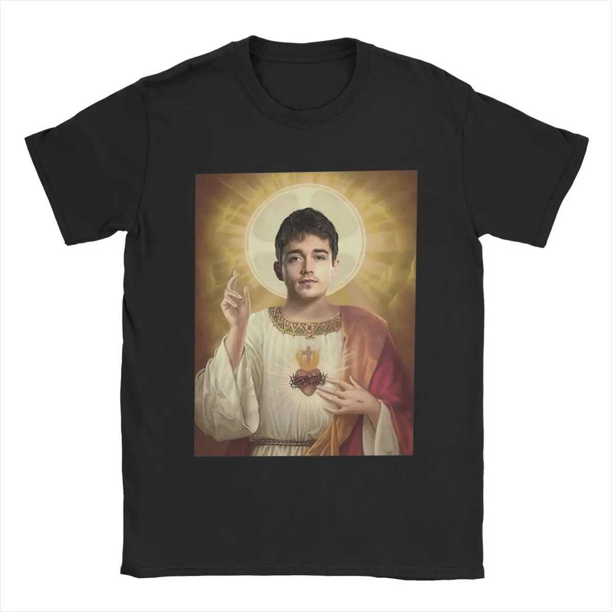 Charles Leclerc Jesus T Shirts Mens 100% Cotton Funny T-Shirt Round Neck Tee Shirt Short Sleeve Tops Birthday Gift X2501131
