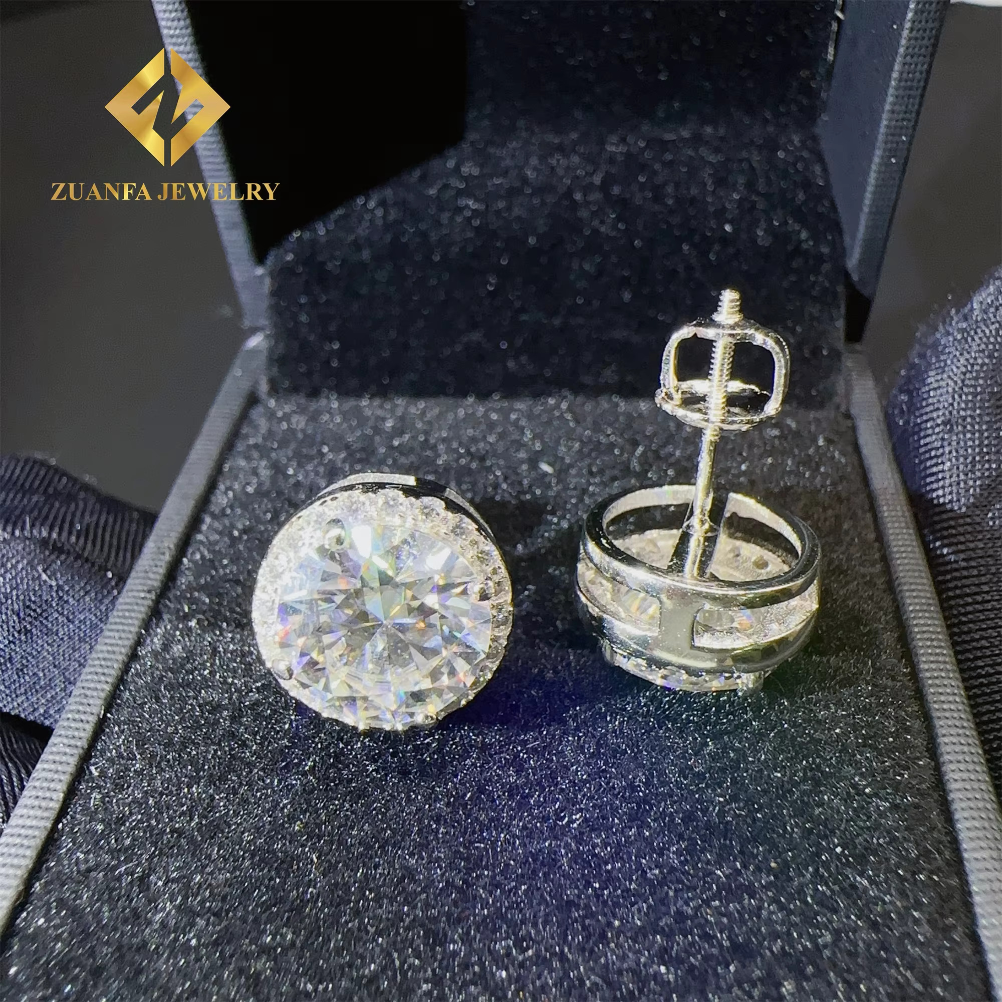 New Arrivals Fashion Style Pass Tester 4mm-10mm Screw Back Iced Out Man Round VVS1 Moissanite Dia Hip Hop Earring