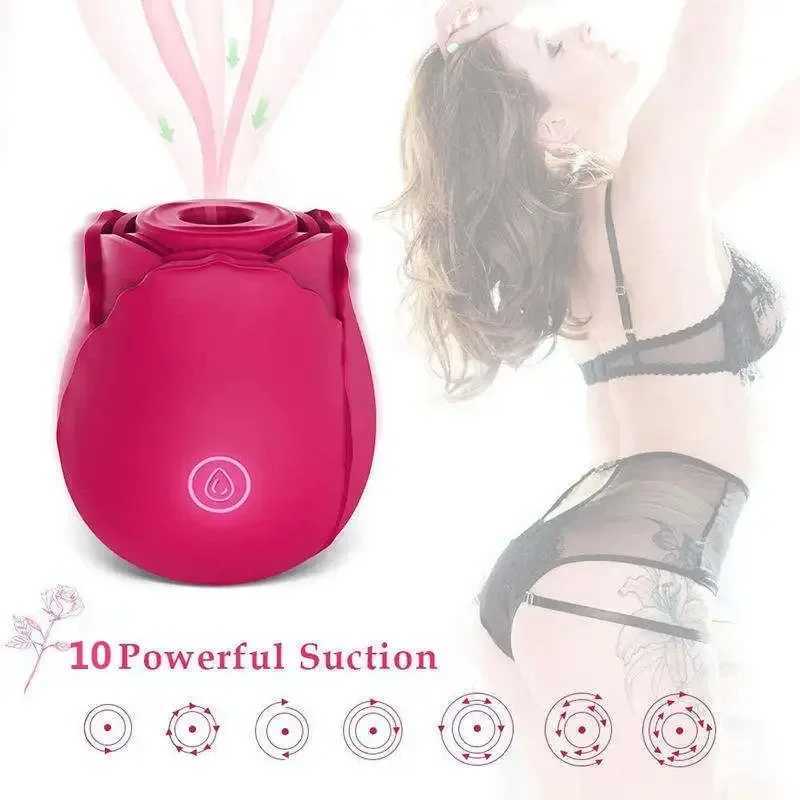 Powerful suction rose vibrator toy female vacuum stimulator oral suction female adult masturbation toy W250319