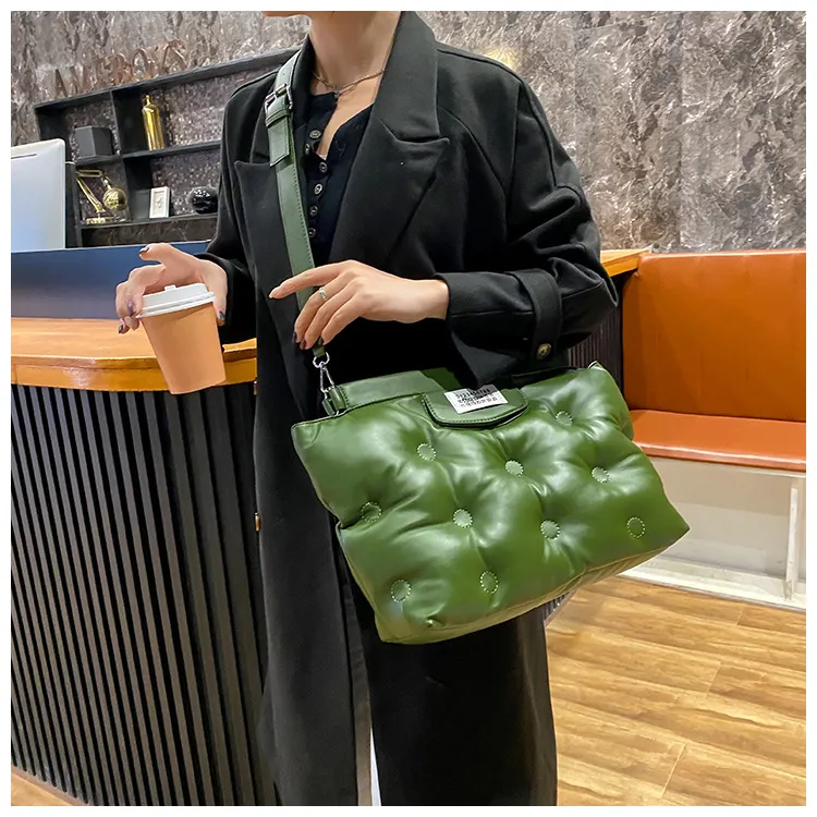 Women's Comfortable Cloud Space Cotton Down Handbag with Large Compartment - Autumn Winter Crossbody