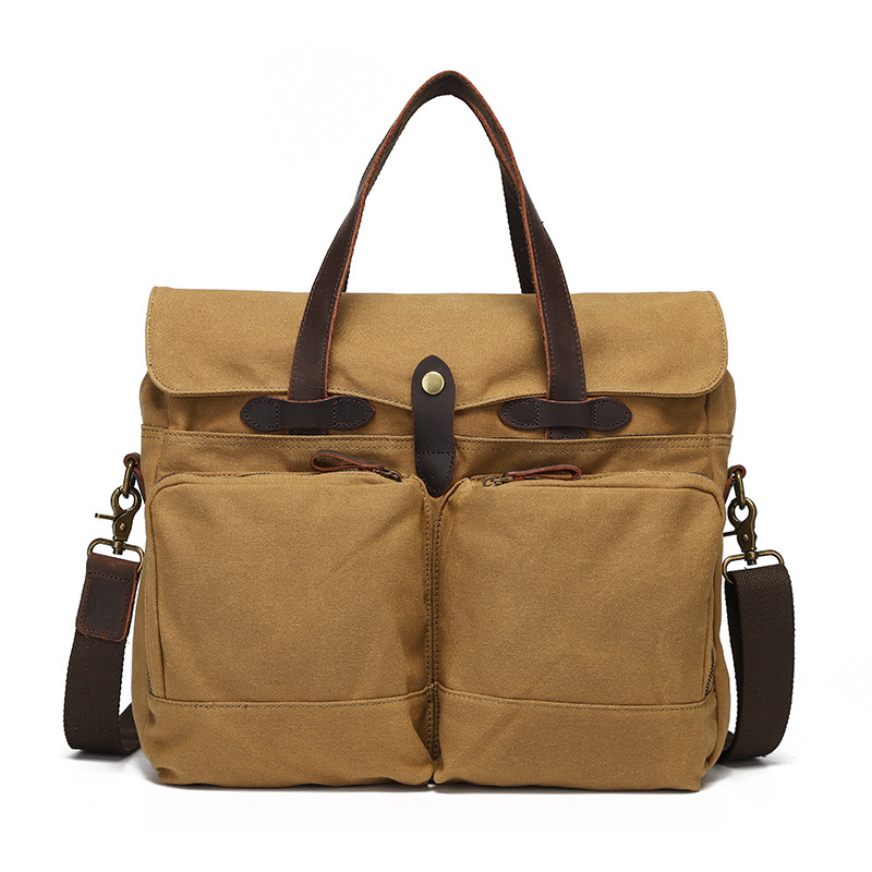 Tailor New o American Vintage Mens Business Briefcase Heavy Duty Oil Waxed Canvas 70256 Tote 15 Computer Bag 240821