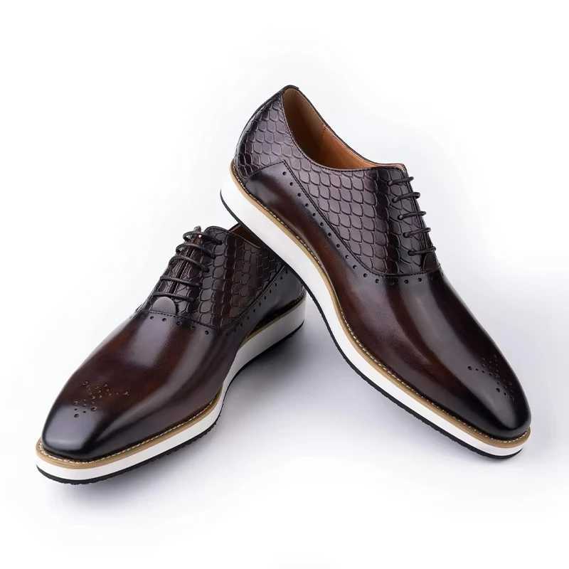 Leather Men Shoes Formal Business Comfortable Lace Up Leisure Shoes Casual EVA Rubber Bottom Fi Sneaker Oxfords Man ShoesXJ250113