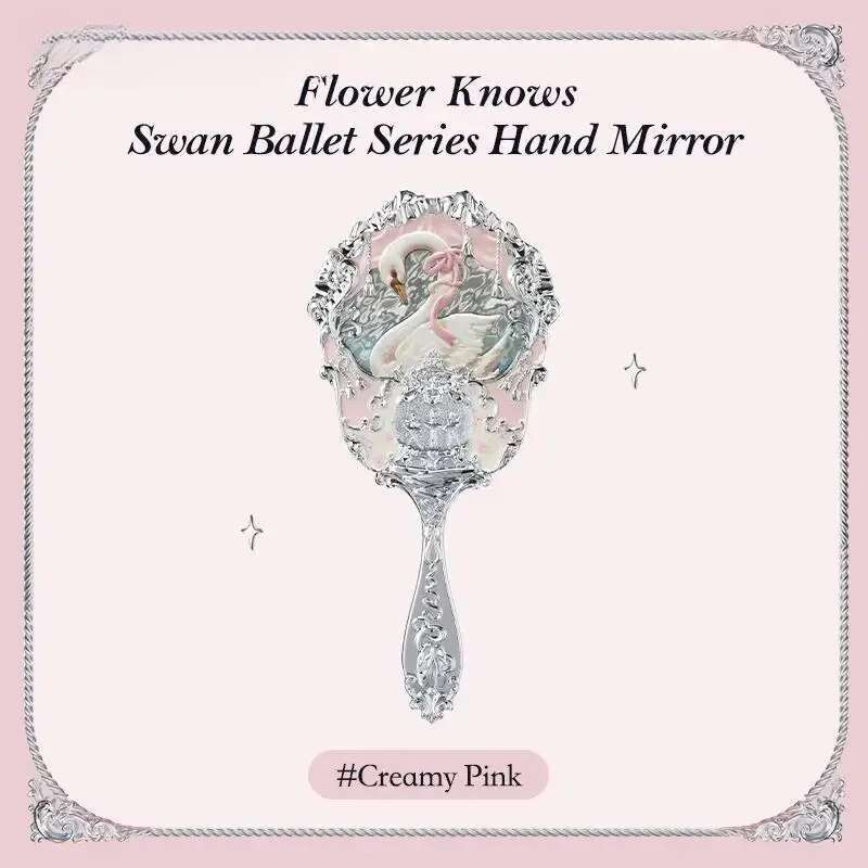 European Vintage Hand Makeup Frame Pocket Heart Mirror for Girl Gift