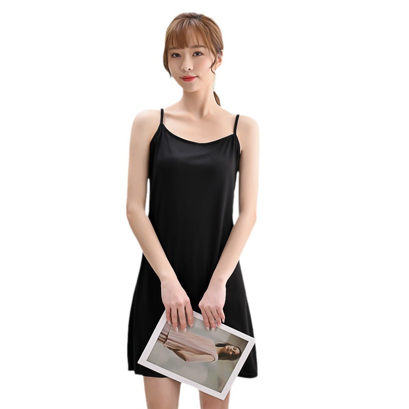 C2175 dress women's summer anti-exposure petticoat inner wear large size anti-transparent medium and long bottoming vest dress nightdress