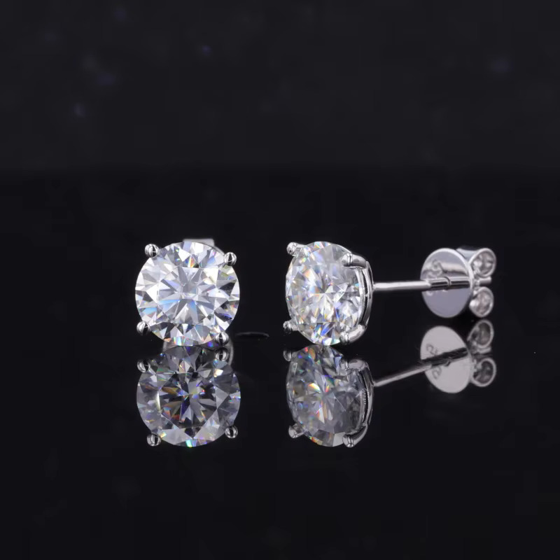 Starsgem hot sale style 10k 14k solid gold 1ct 2ct 3ct Moissanite dia Gold Stud earrings Women Fine Jewelry Earrings