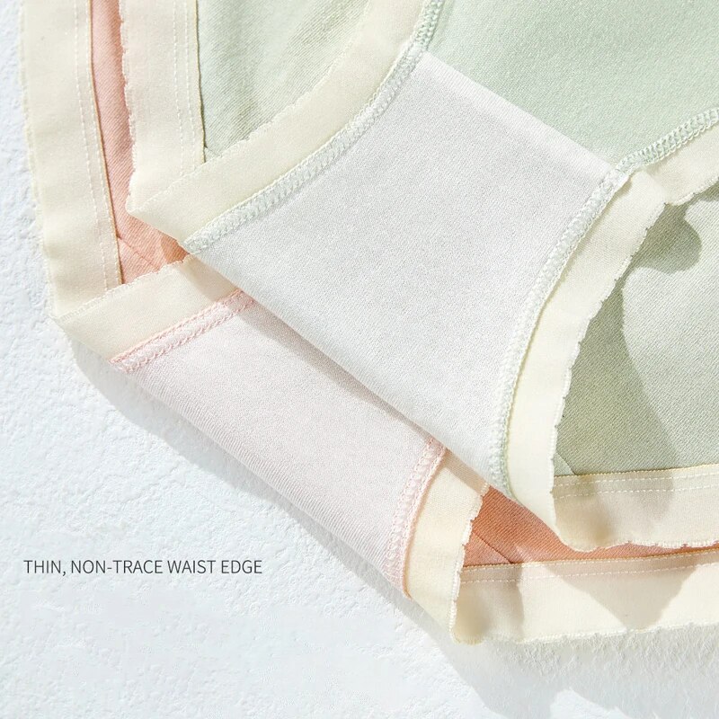 7Pcs Women's Panties Cotton Underwear Cute Bow Girls Briefs Solid Panty Breathable Underpants Sexy Low Waist Female Lingerie