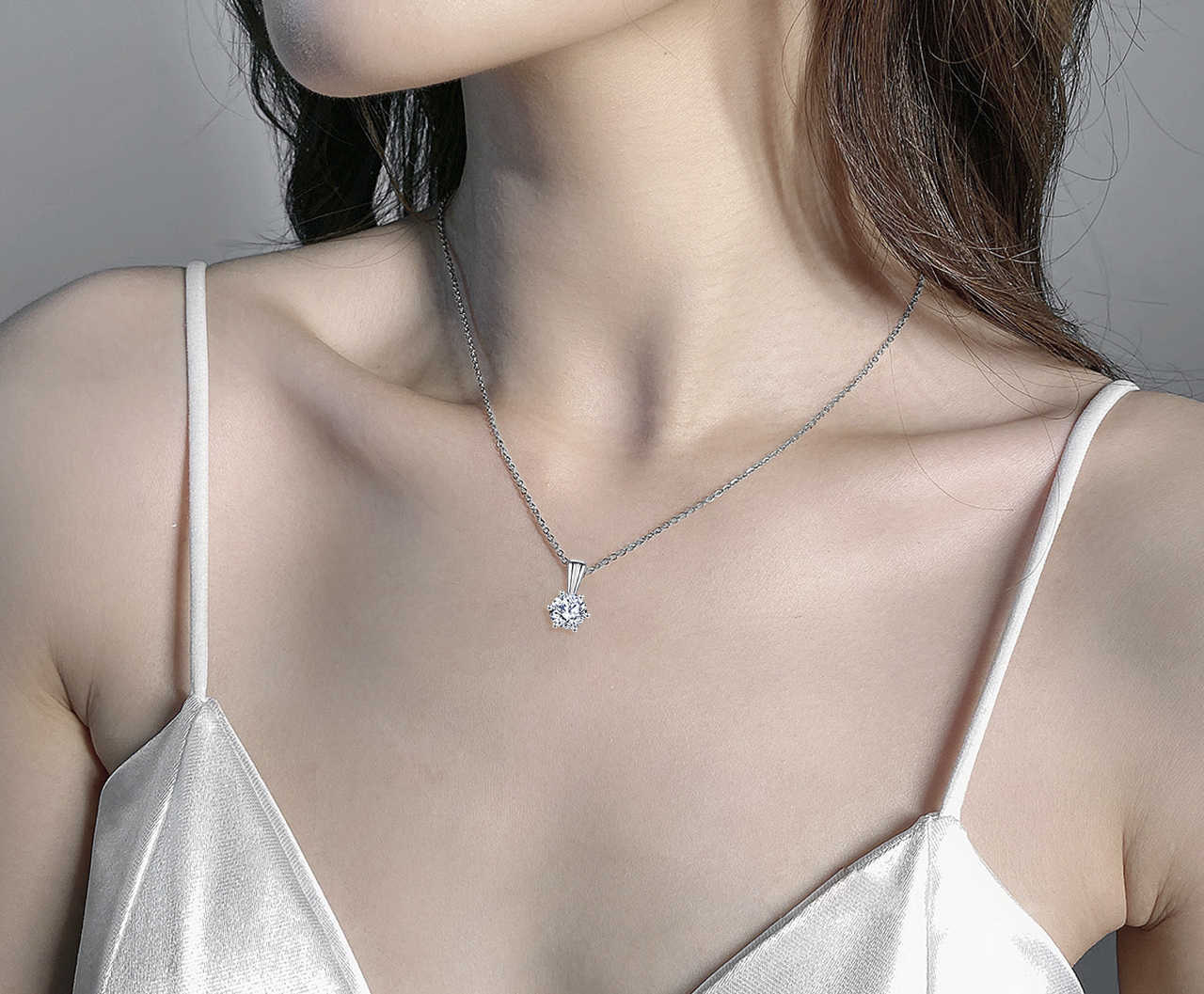 Classic hexagonal design senior Jewelry Pendant couple necklace Moissanite 925 sterling silver necklaces for women