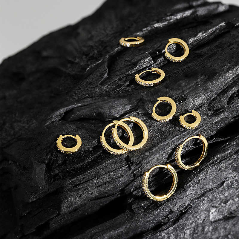 WMEB104 Zircon Small Hoop Earrings 925 Sterling Silver 925 Jewellery Earrings