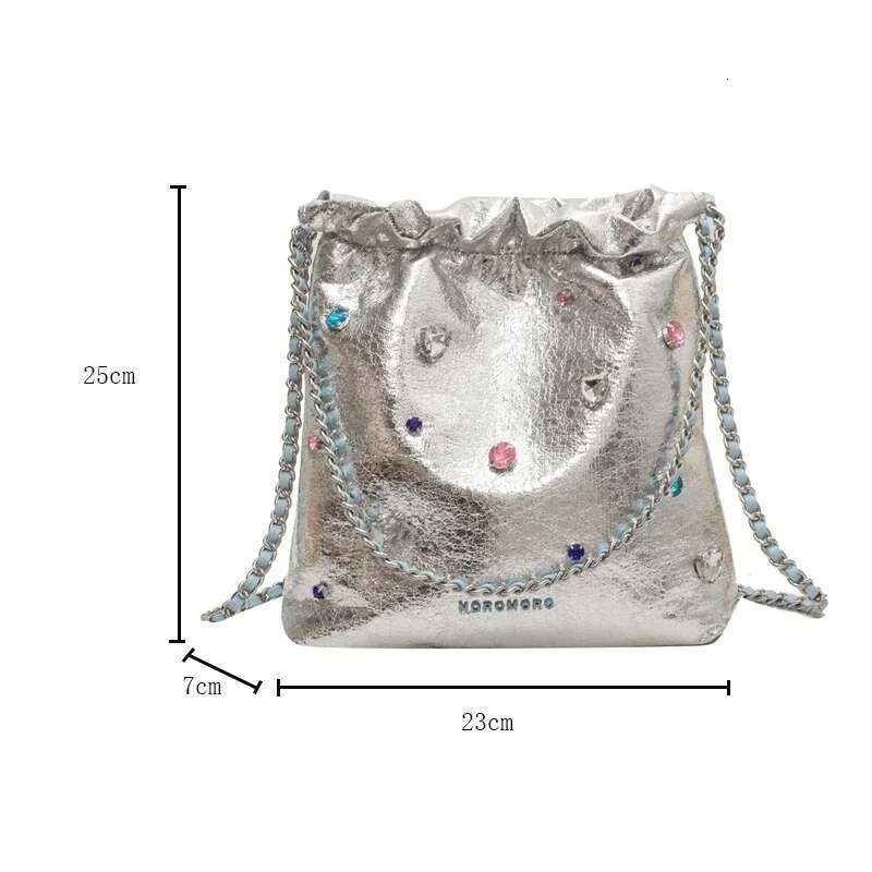 Dias Design Sier Leather Crossbody Bags For Women Designer Korean Fashion Chain Shoulder Bag Handbags