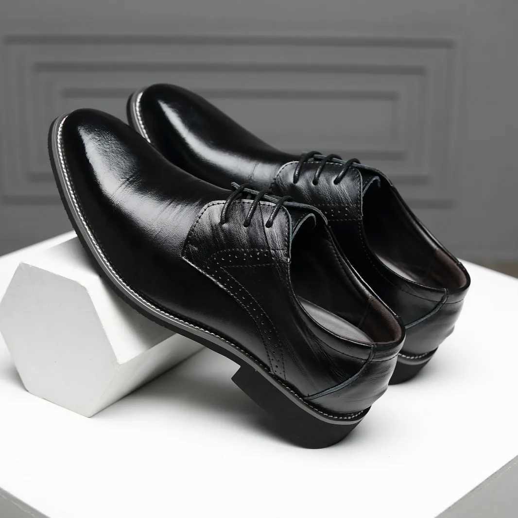 Classic Men Dress Shoes Pointed Toe Soft Bottom Business Casual Men Formal Shoes Male Office Flats Wedding Party Oxfords ShoesXJ250113