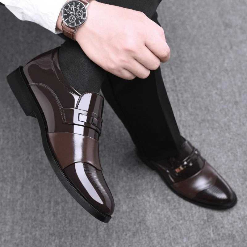 Fi Business Dress Men Shoes Formal Slip Dress Shoes Mens Oxfords Footwear High Quality Leather Shoes for Men LoafersXJ250113
