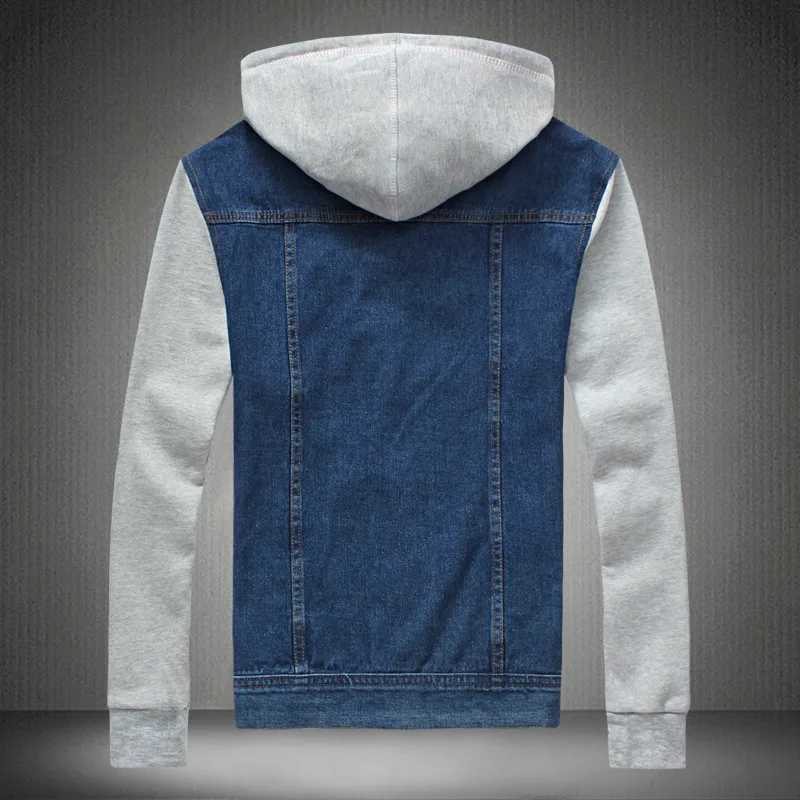Mens casual denim jacket hooded jacket trendy and personalized simple mens jacket loose size fashionable denim top X250113