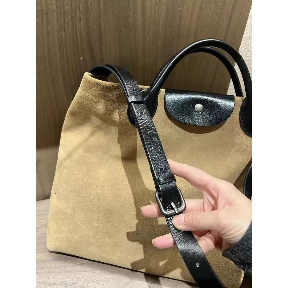 Large Capacity Women Casual Totes Handbag Cow Suede Leather Satchels Vintage Fashion Strap Shoulder Bag Teenager Girls Schoolbag