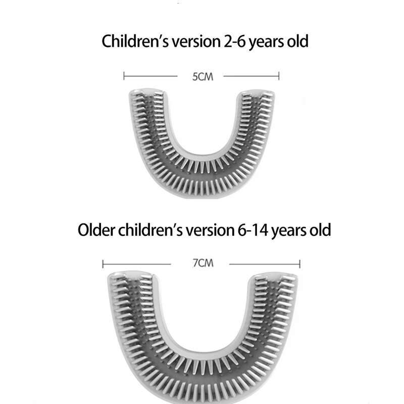 1Pcs Children's Smart Ultrasonic Electric Silicone U Shaped Kids USB Rechargeable Cordless Toothbrush