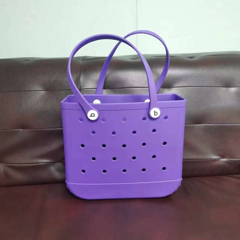 EVA beach fashionable outdoor printed hole tote storage bag, women's basket shoulder bag