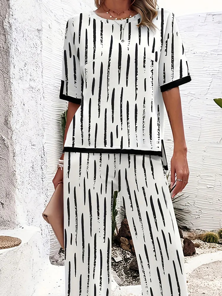 Elegant Woven Ladies Set Casual Comfortable Streetwear Style with Zipper High Waist Pants And Stand Collar Long Sleeve Top 250106