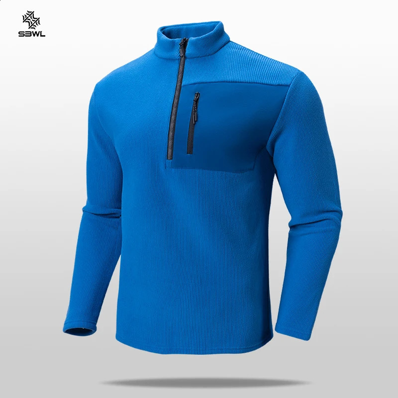 SBWL Autumnwinter high quality men autumn and winter outdoor sports skiing running cycling with warm long sleeve Tshirt 250113