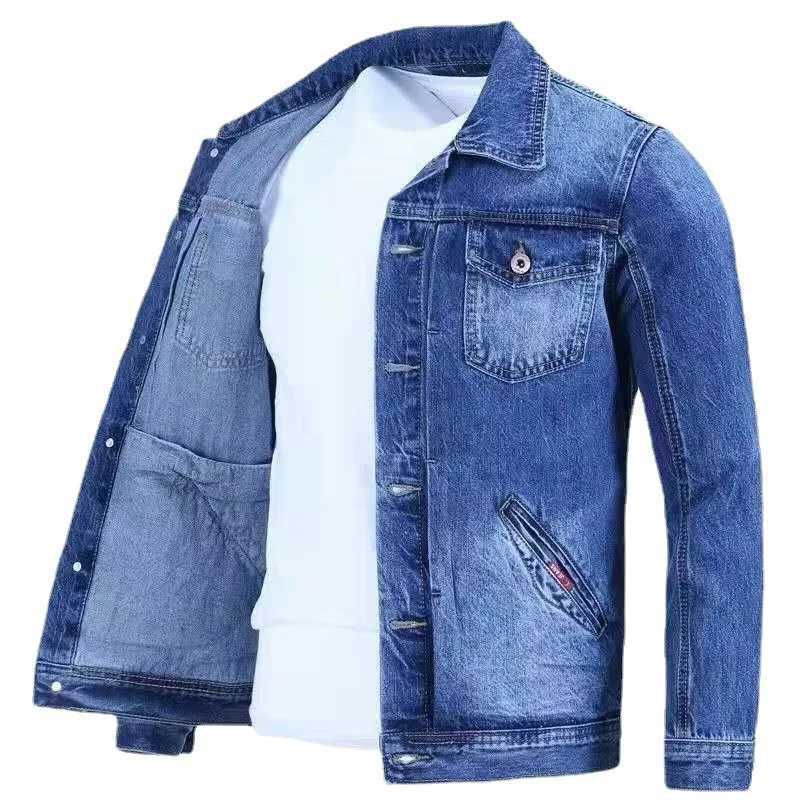 Spring Autumn Mens Retro Denim Jacket High Street Fashion Handsome Cargo Jacket Male Casual Outerwear Versatile Loose Top X250113