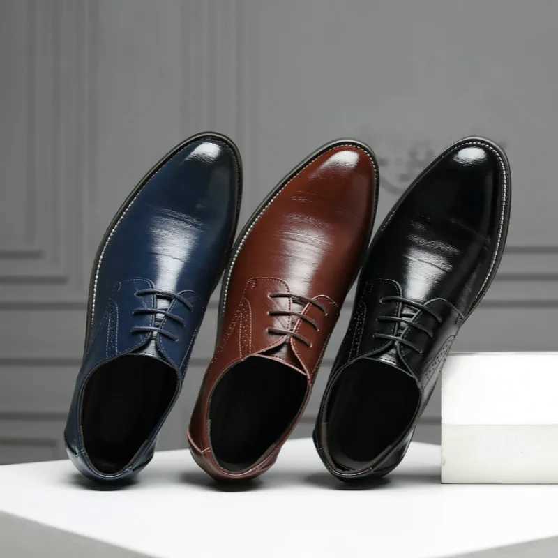 Classic Men Dress Shoes Pointed Toe Soft Bottom Business Casual Men Formal Shoes Male Office Flats Wedding Party Oxfords ShoesXJ250113