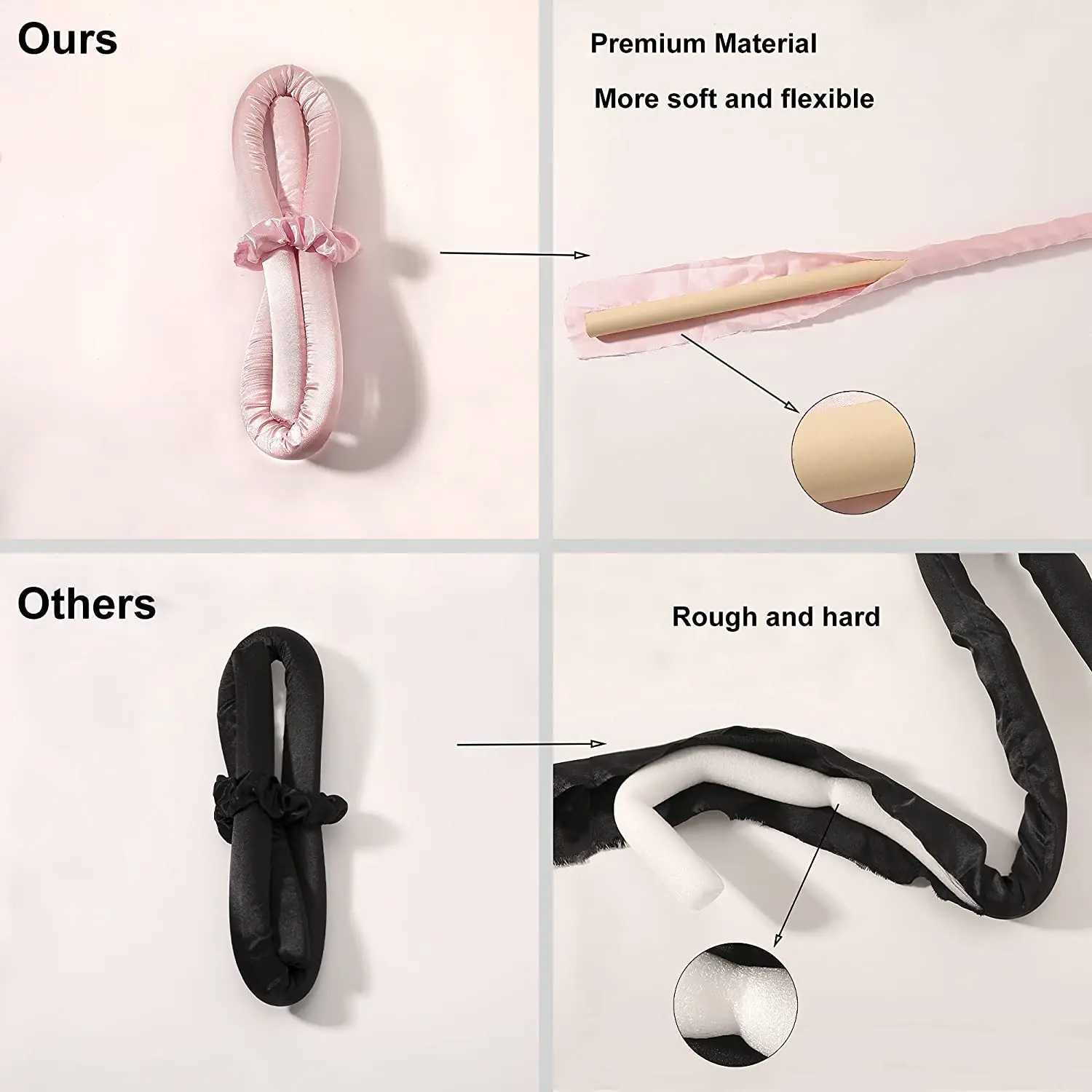 Womens heatless curling hair stick with heatless curling hair curler big soft foam curler W250113