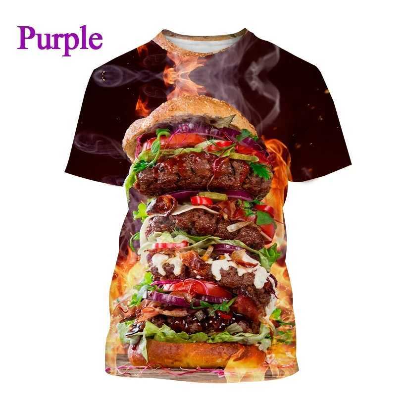 Hot Selling Food Burger French fries 3d Print Unisex Harajuku O-neck T shirt Casual Short Sleeve T-shirt Top Summer man clothing X2501133