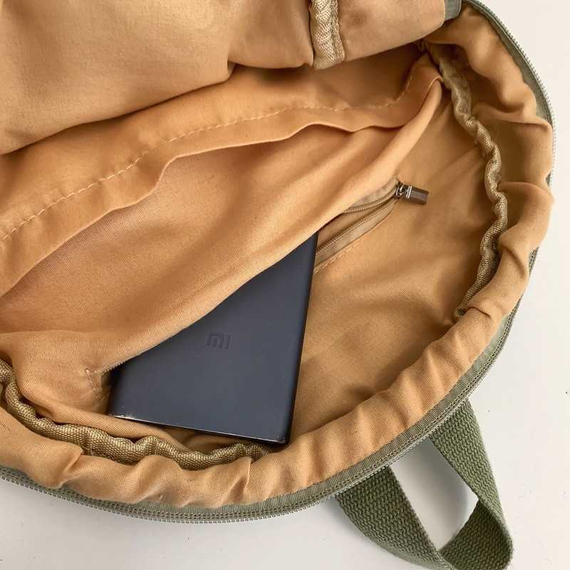 Washed Canvas Backpack for Women, Simple and Casual Drawstring Small Backpack, High School College Student Class 250113