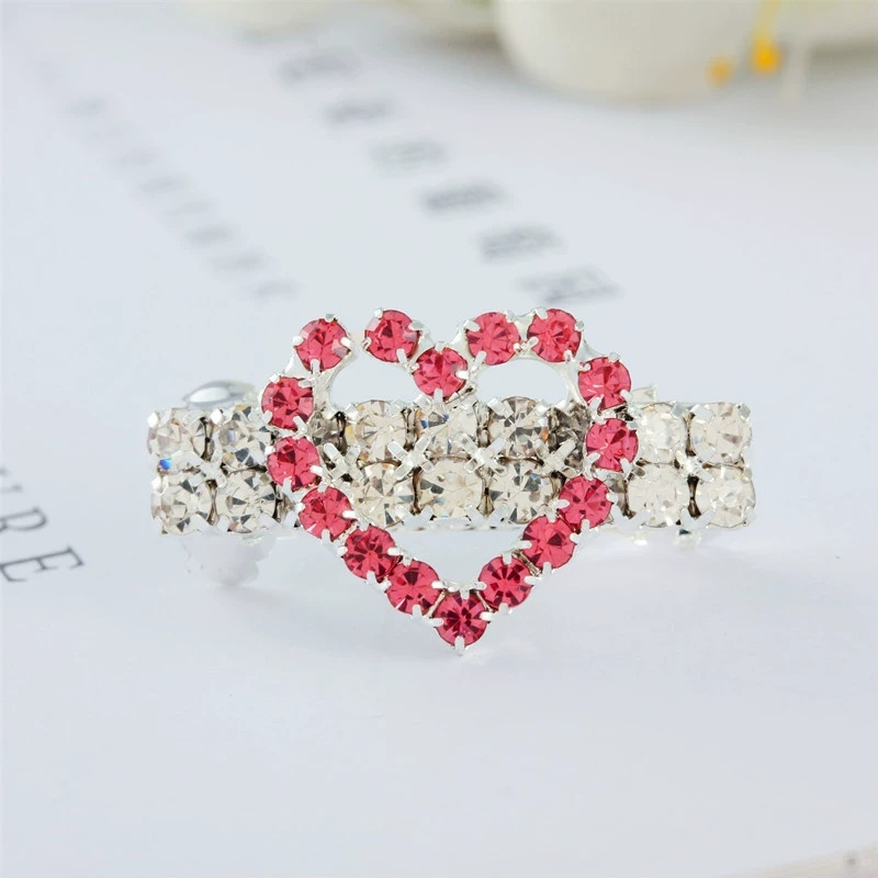 Bling Pearl Dog Collar Small and Medium Dogs Crown Hair Clips Puppy Accessories Doggy Heart and Bone Necklace Pet Supplies