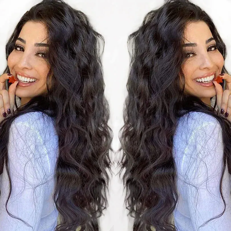 Wavy Clips On Hair Topper hair Piece 6x6" Virgin natural wave Hair Silk Base Toppers 15x16 cm Middle Part For Women
