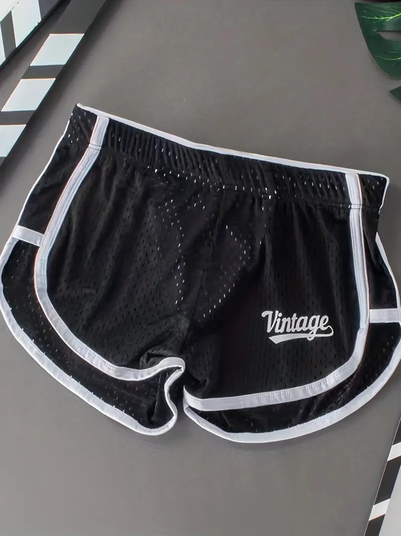 1 Article Men's Underwear, Mid Waist Loose Arrow Pants. Mesh Breathable Boxer Pants, Ice Silk Boxer Home Pajamas Shorts