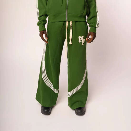 Trendy brand cardigan sweatshirt, durable M embroidery green hooded streetwear, men's zipper cardigan, fashionable