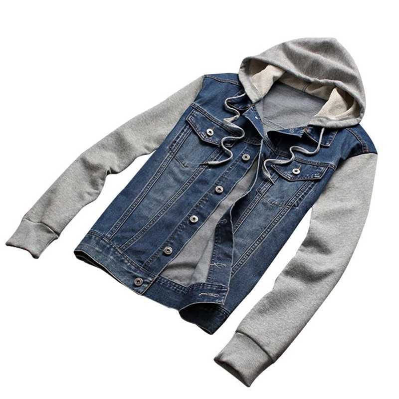 Men Hooded Denim Jacket Mens Casual Jean Jackets Mens Streetwear Cowboy jacket Male Hat Detachable Coat 4XL 5XL X250113