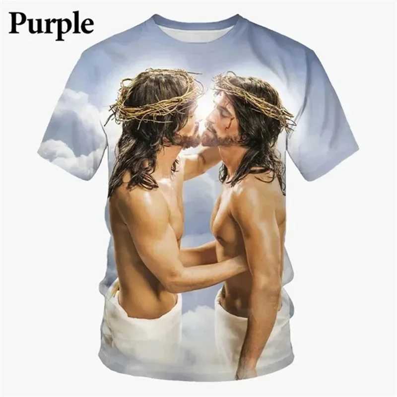 Jesus Funny Prank T-shirt For Mens Clothing Personality Trend Oversized Ugshirts Hip Hop Street Fashion Kids Tee Top 2025 New X250113