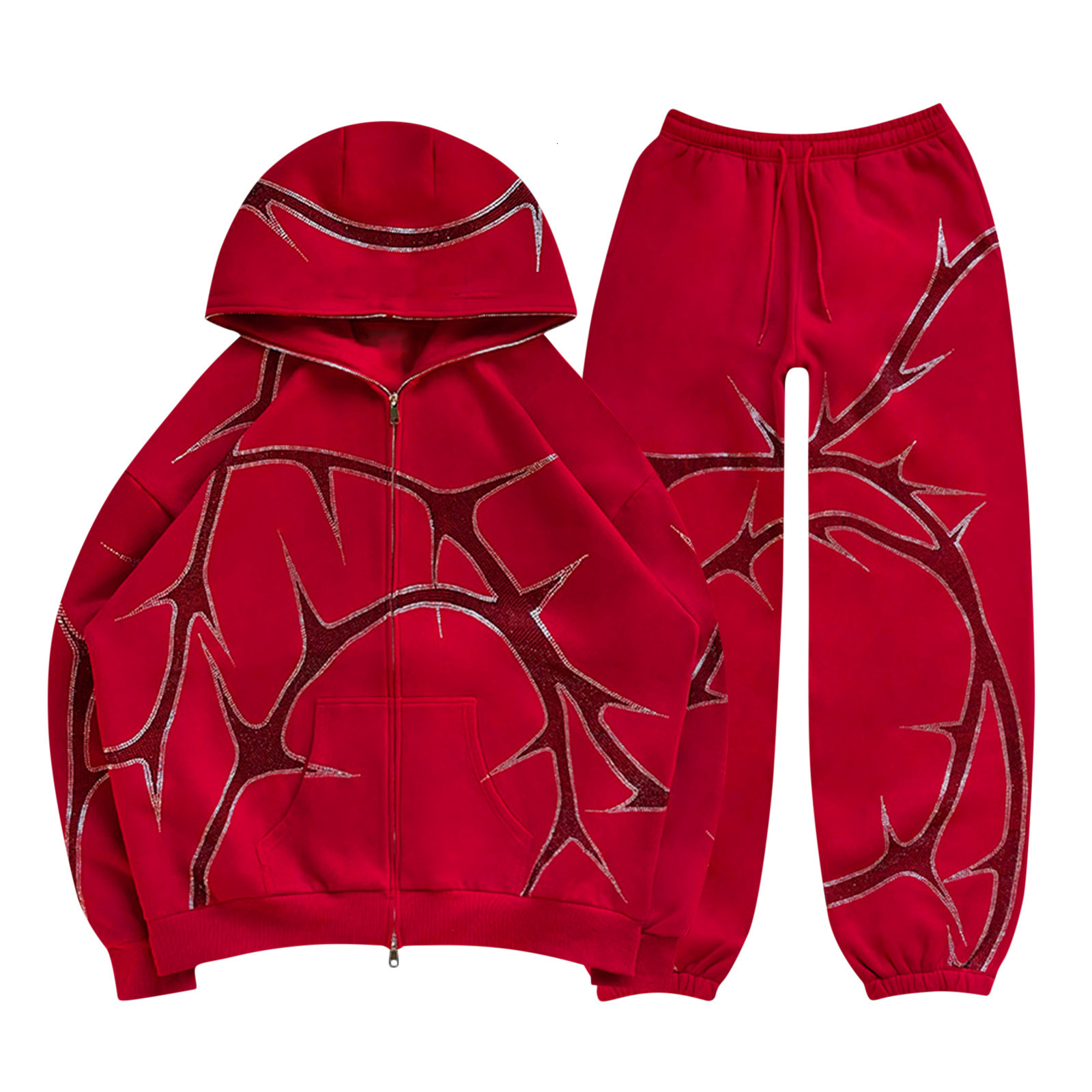 2025S Designer Men Hoodie Zipper Two Piece Sweater Pants Set