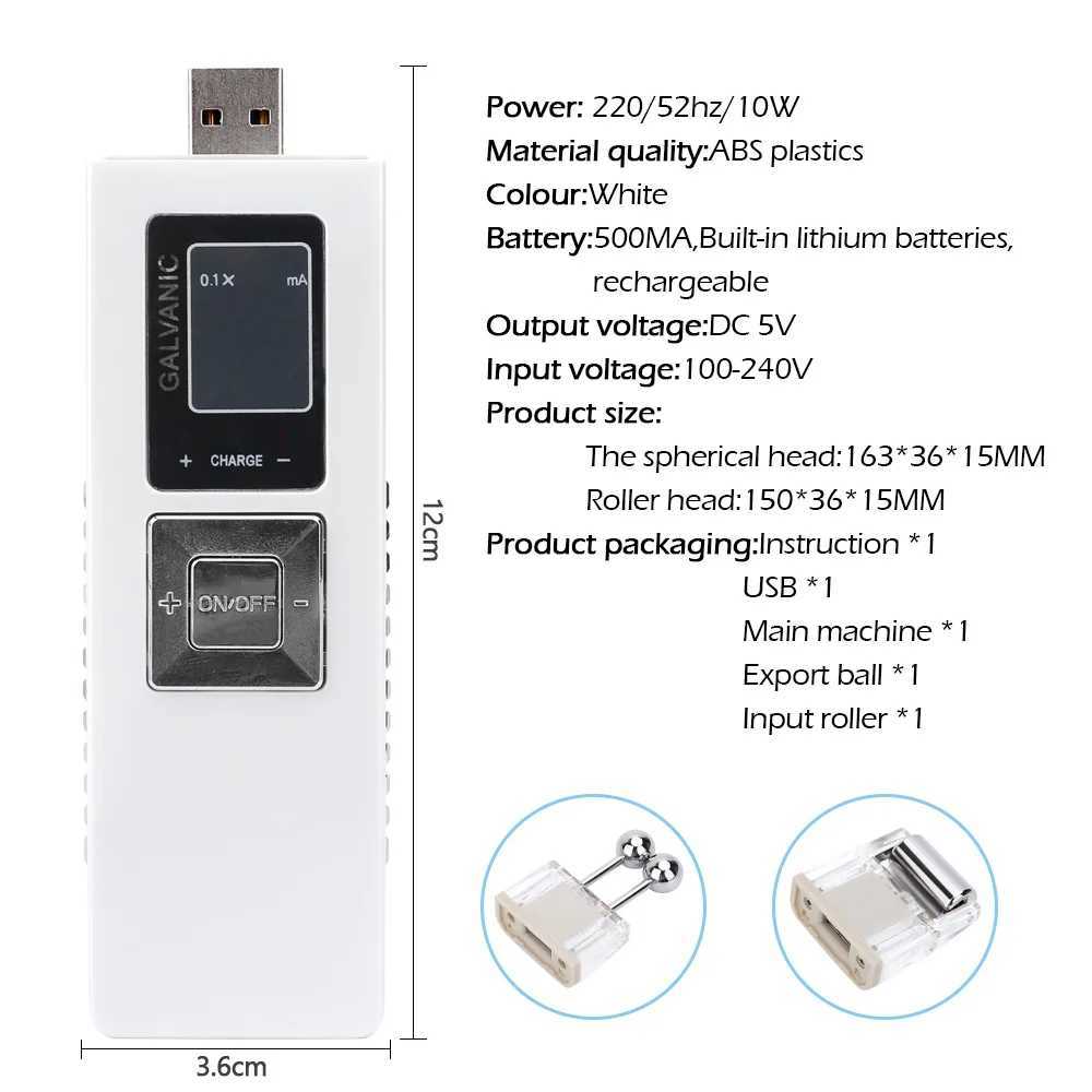 2 In 1 Galvanic Face Lifting Roller Skin Care Reduce Wrinkles Skin Tightening Deep Pore Clean Microcurren Rejuvenation DeviceXJ250113